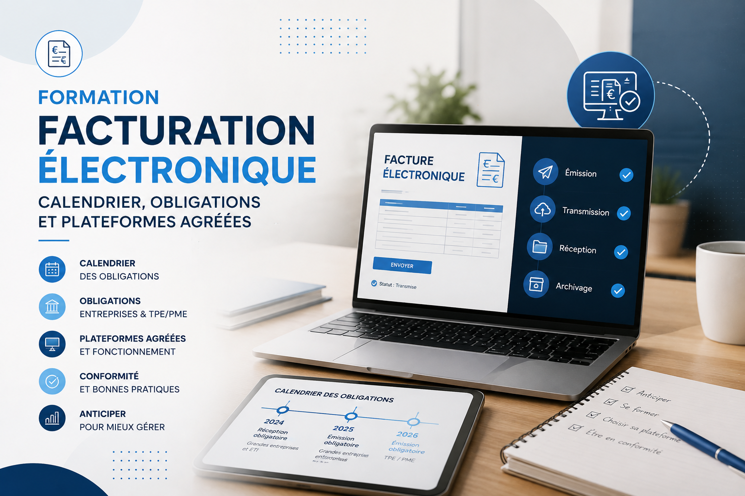 Formation facturation électronique : calendrier, obligations et plateformes agréées